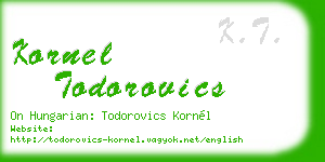 kornel todorovics business card